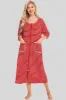 Round Neck Three-Quarter Sleeve Midi Night Dress sold by Charming Charlie