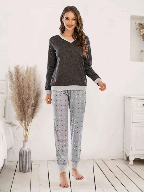 Long Sleeve Top and Polka Dot Pants Set sold by Charming Charlie