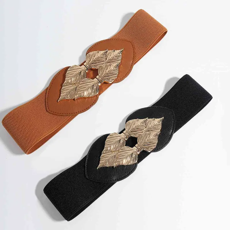 Alloy Leaf Buckle Elastic Belt sold by Charming Charlie