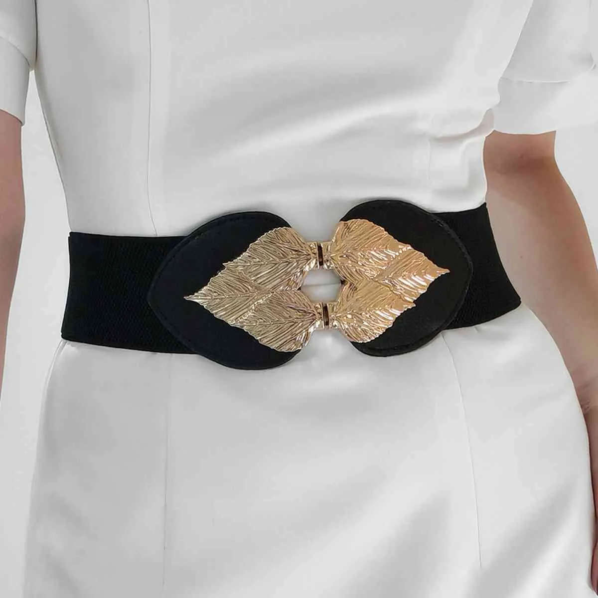 Alloy Leaf Buckle Elastic Belt sold by Charming Charlie product image thumbnail 5