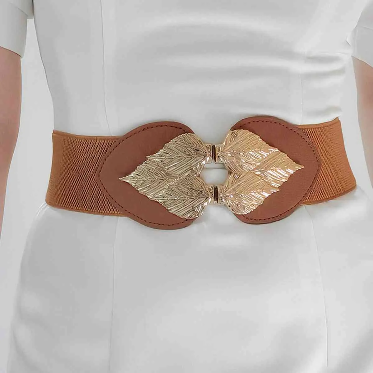 Alloy Leaf Buckle Elastic Belt sold by Charming Charlie product image thumbnail 2