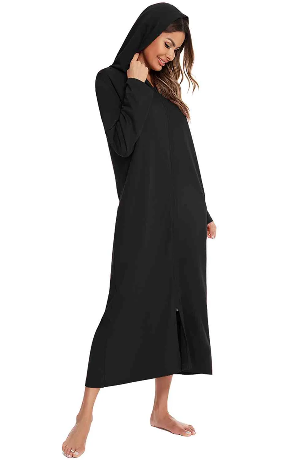 Zip Front Hooded Night Dress with Pockets sold by Charming Charlie product image thumbnail 5