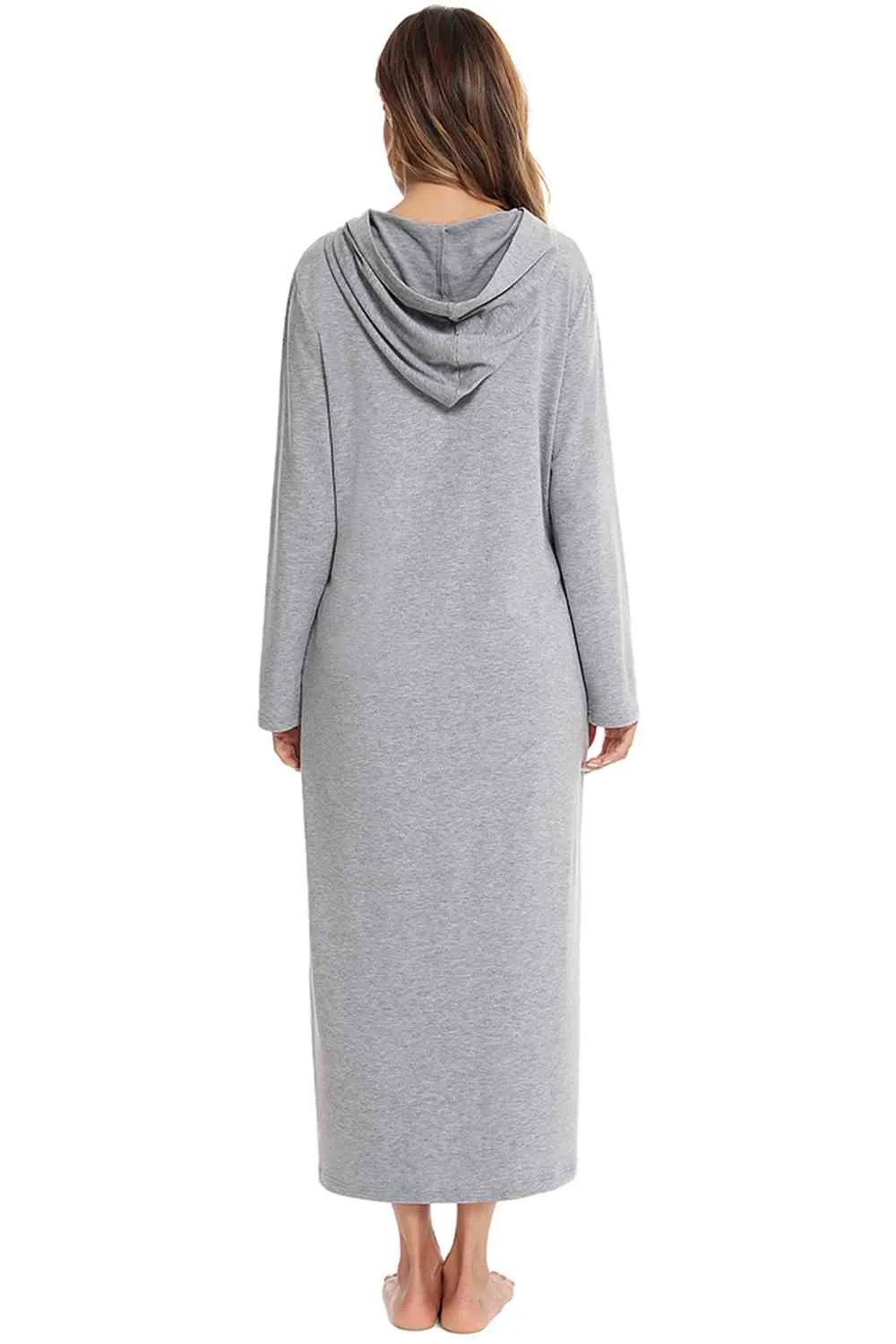Zip Front Hooded Night Dress with Pockets sold by Charming Charlie product image thumbnail 2