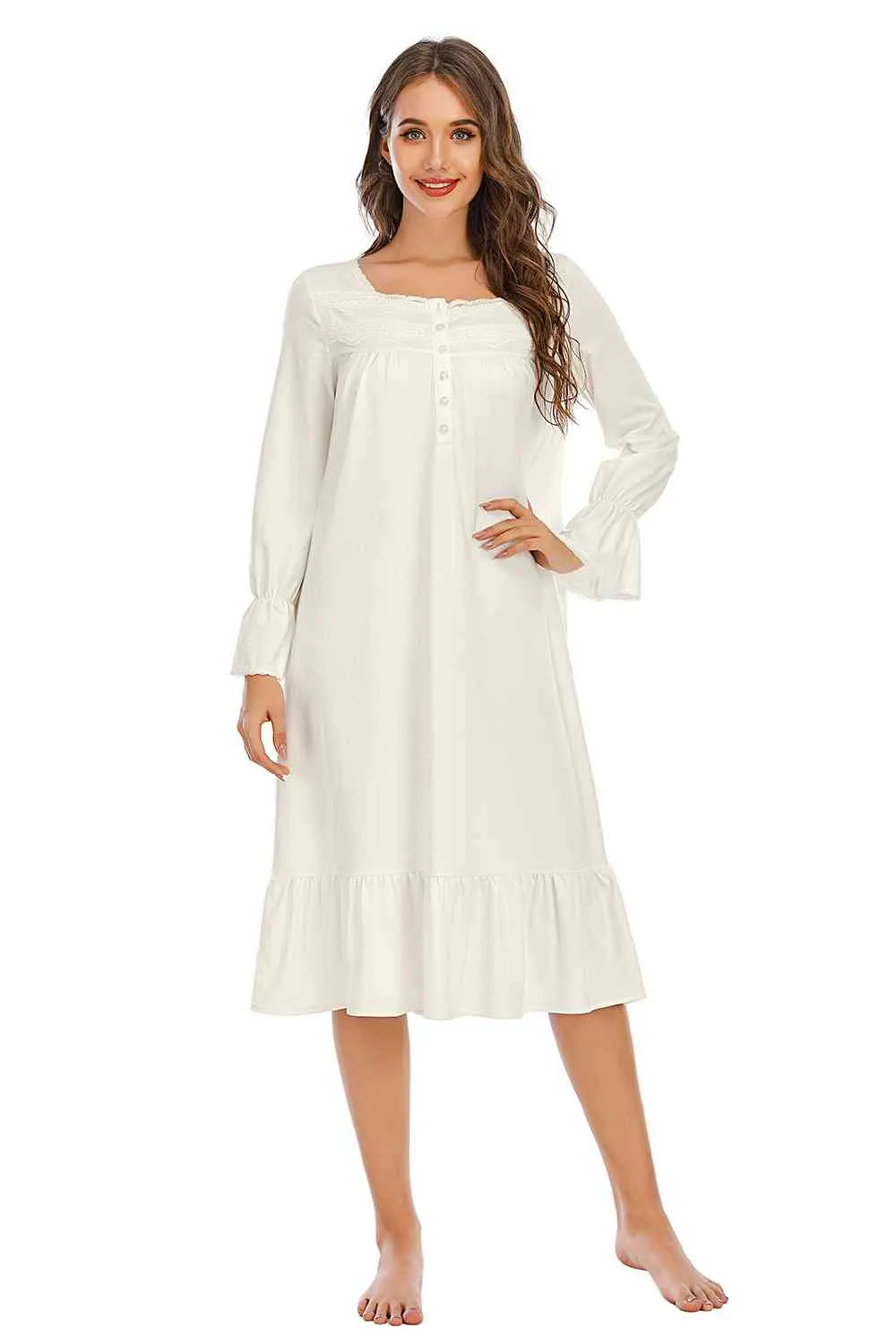 Flounce Sleeve Ruffle Hem Night Dress sold by Charming Charlie product image thumbnail 3