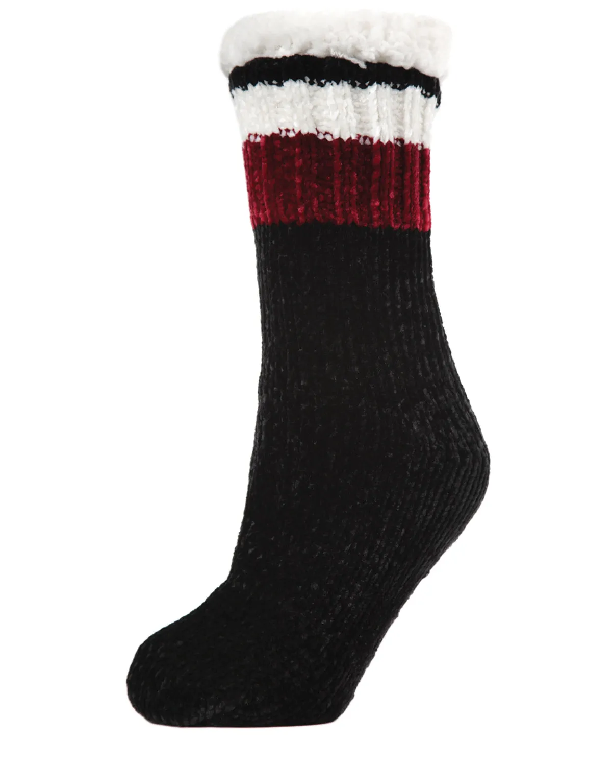 Women's Varsity Chenille Plush-Lined Slipper Socks sold by Charming Charlie