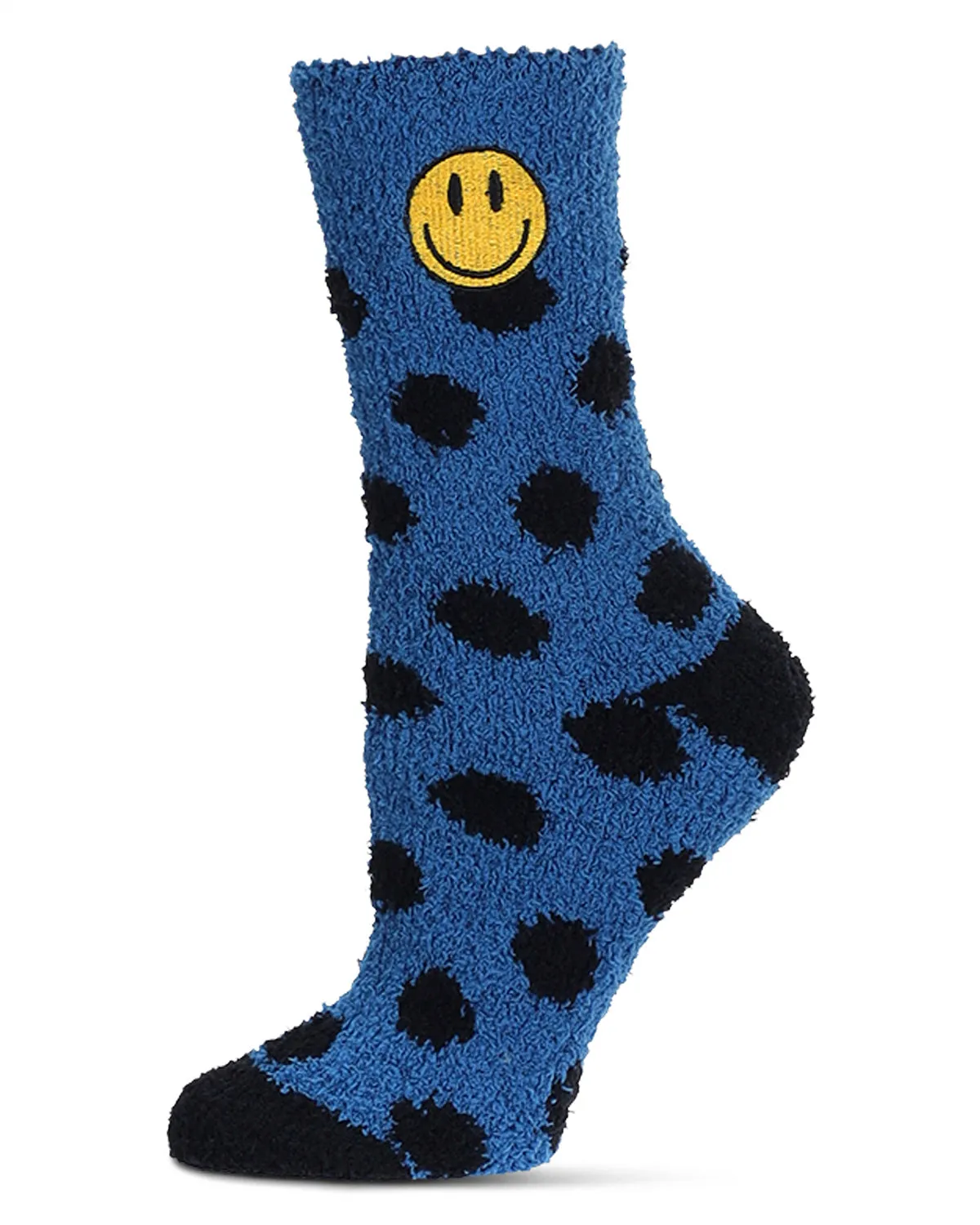 Women's Polka Dot Smiley Face Embroidery Cozy Crew Socks sold by Charming Charlie