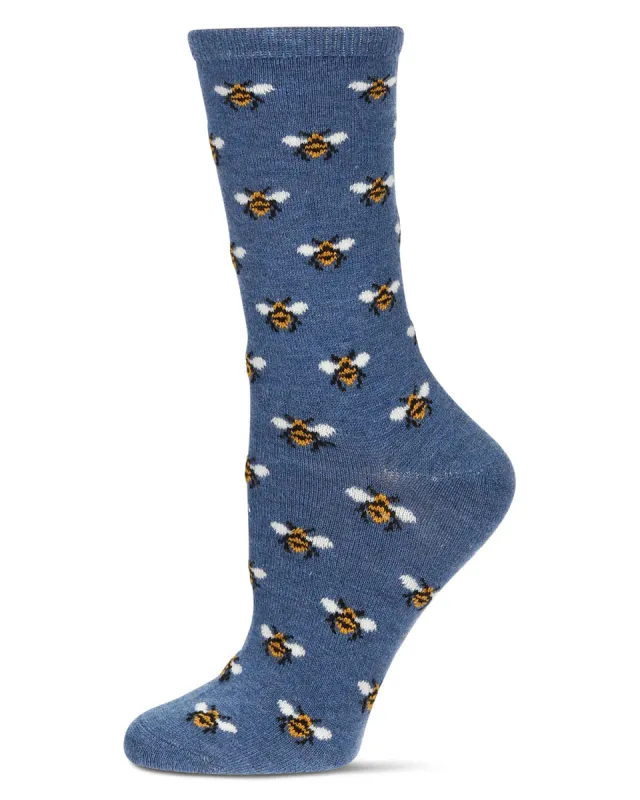Women's Soft Bee Cashmere Blend Crew Socks sold by Charming Charlie
