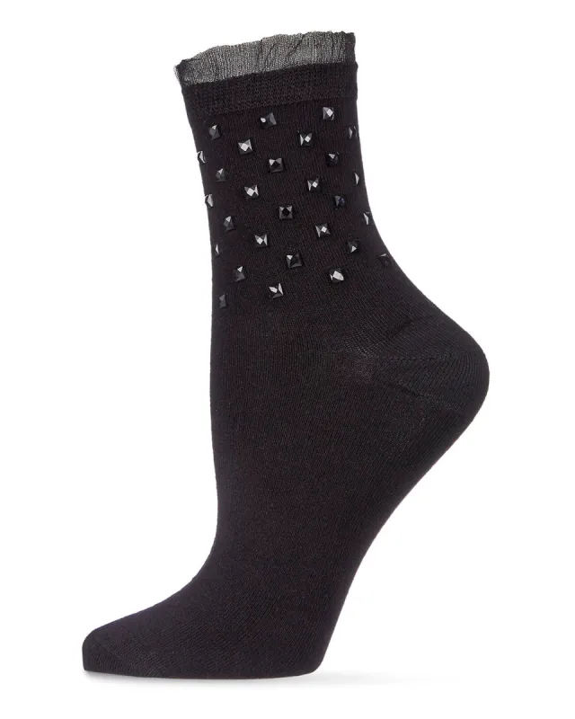 Women's Punk Rock Studded Bamboo Blend Fashion Crew Sock sold by Charming Charlie