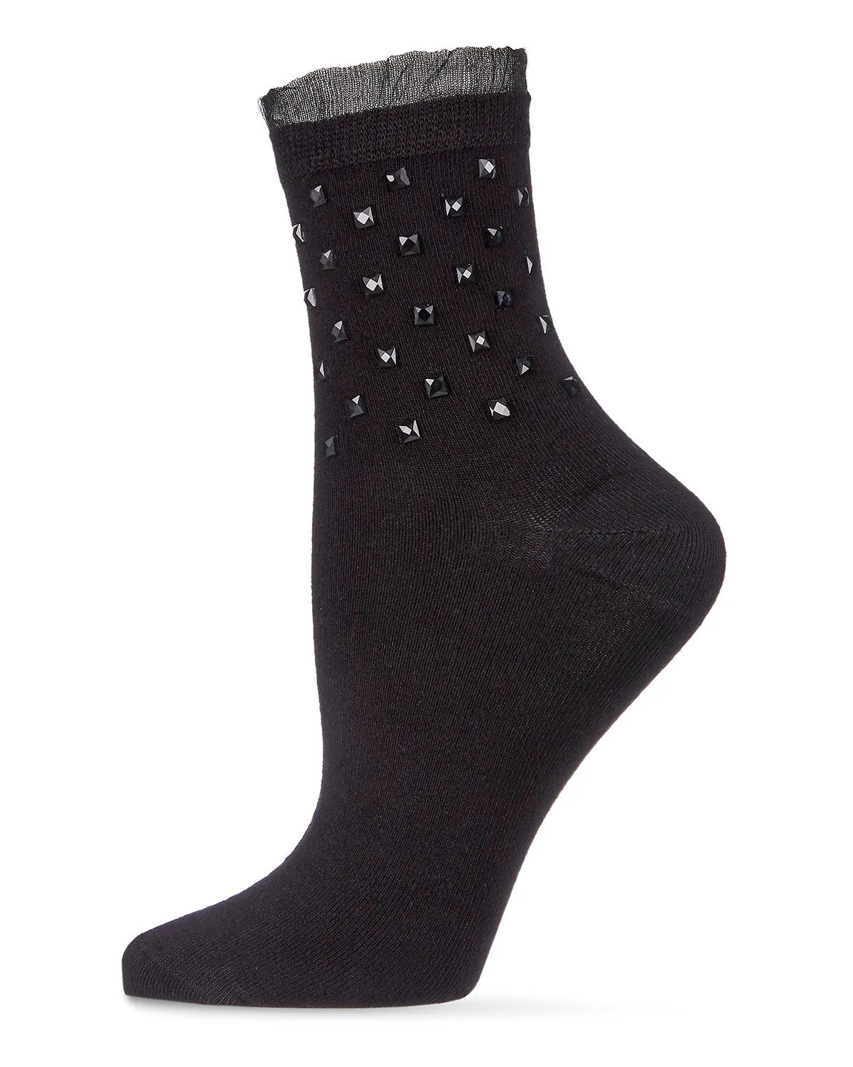 Women's Punk Rock Studded Bamboo Blend Fashion Crew Sock sold by Charming Charlie