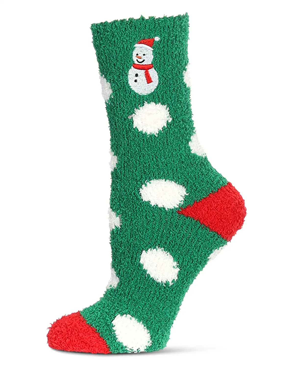 Women's Polka Dot Snowman Embroidery Cozy Crew Socks sold by Charming Charlie