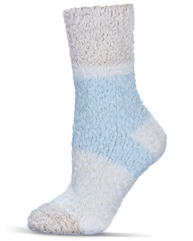 Women's Colorblock Teddy Bear Plush Crew Socks sold by Charming Charlie