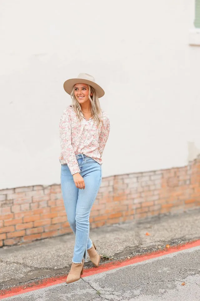 The Kathryn Button Down Floral Top sold by Charming Charlie product image thumbnail 3