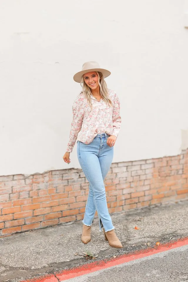 The Kathryn Button Down Floral Top sold by Charming Charlie product image thumbnail 4