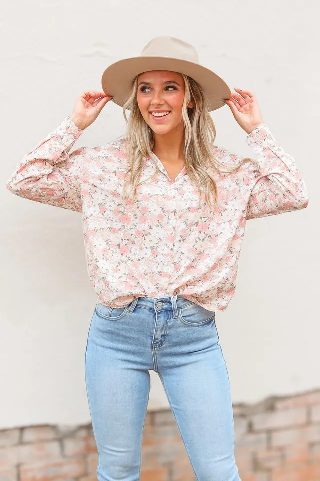 The Kathryn Button Down Floral Top sold by Charming Charlie product image thumbnail 2