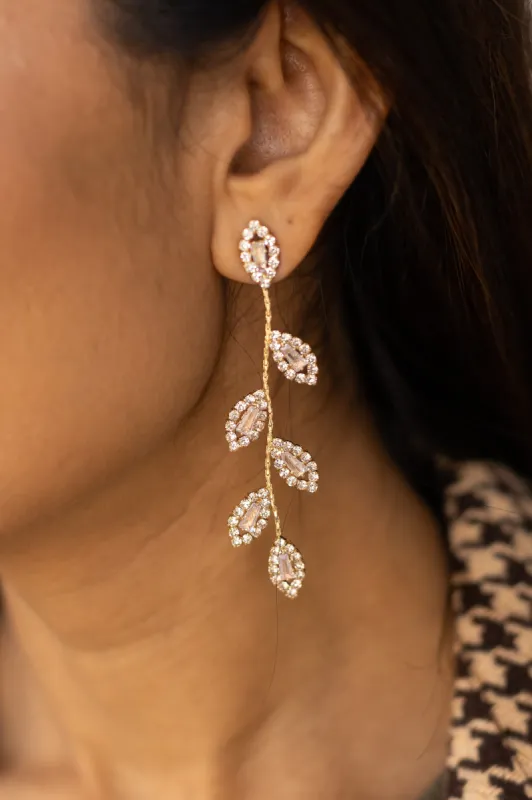 Love's Gilded Embrace: Gold Leaf Romance Earrings sold by Charming Charlie