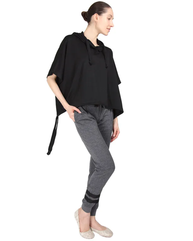 Women's Hooded Cotton Blend Cape with Tie Detail and Embroidery sold by Charming Charlie