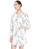 Women's Marble Plush Hooded Robe with Pom-Pom Drawstrings sold by Charming Charlie