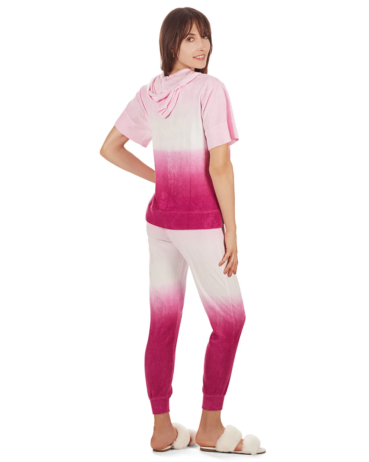 Women's Dip Dye Yummy Terry Cloth Short Sleeve Hoodie sold by Charming Charlie product image thumbnail 5