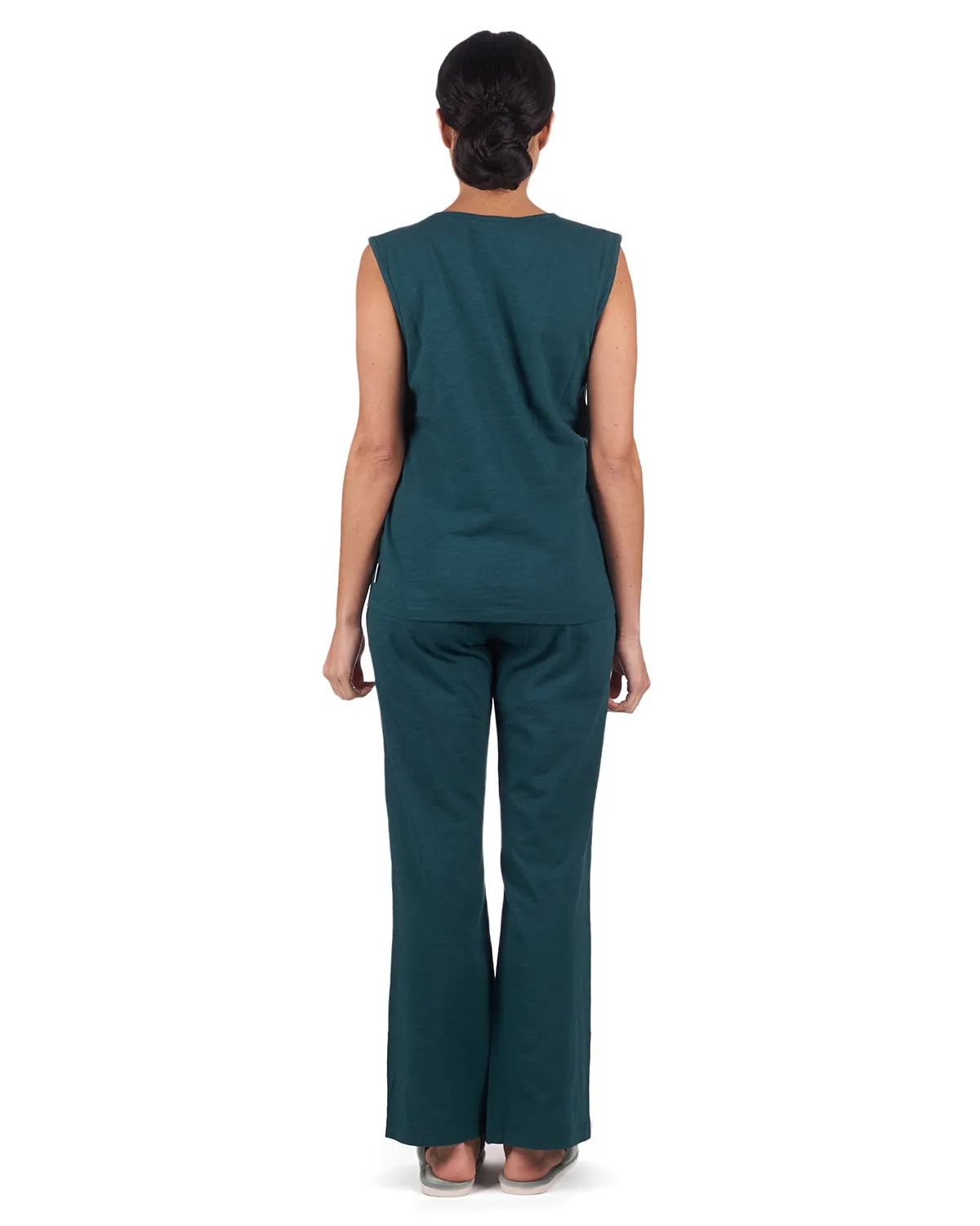 Women's Relaxed Fit 100% Cotton Slub Knit Pants and T-Shirt Set sold by Charming Charlie product image thumbnail 4