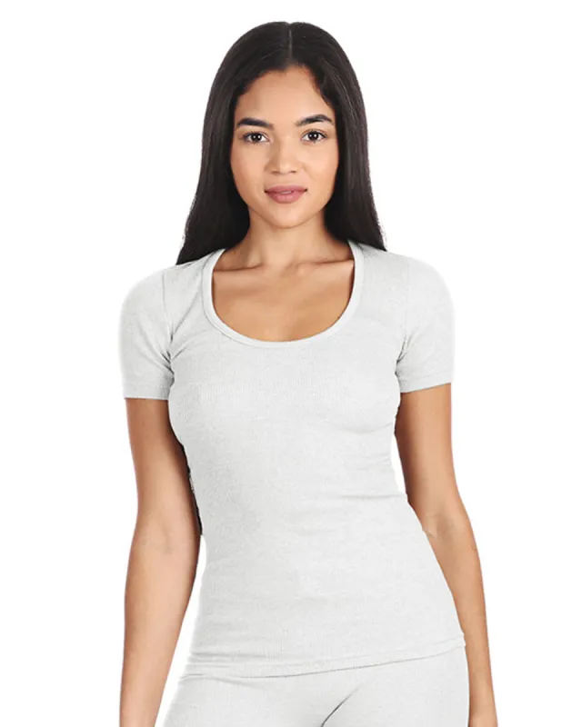Women's Organic Cotton Seamless Rib Short Sleeve Top sold by Charming Charlie