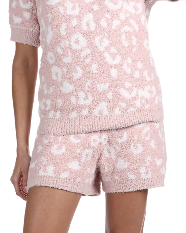 Women's Leopard Print Soft Cozy Knit Lounge Shorts made by Charming Charlie