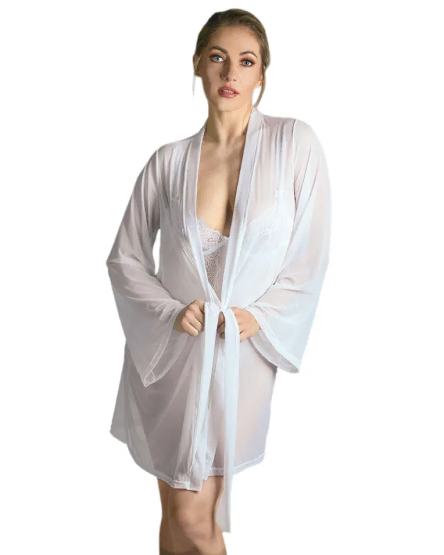Women's Mesh Charlotte Robe with Kimono-Style Sleeves sold by Charming Charlie