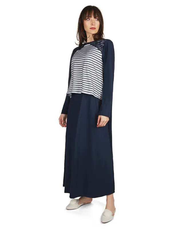 Women's Modest Soft Nursing Gown with Lace Accents sold by Charming Charlie