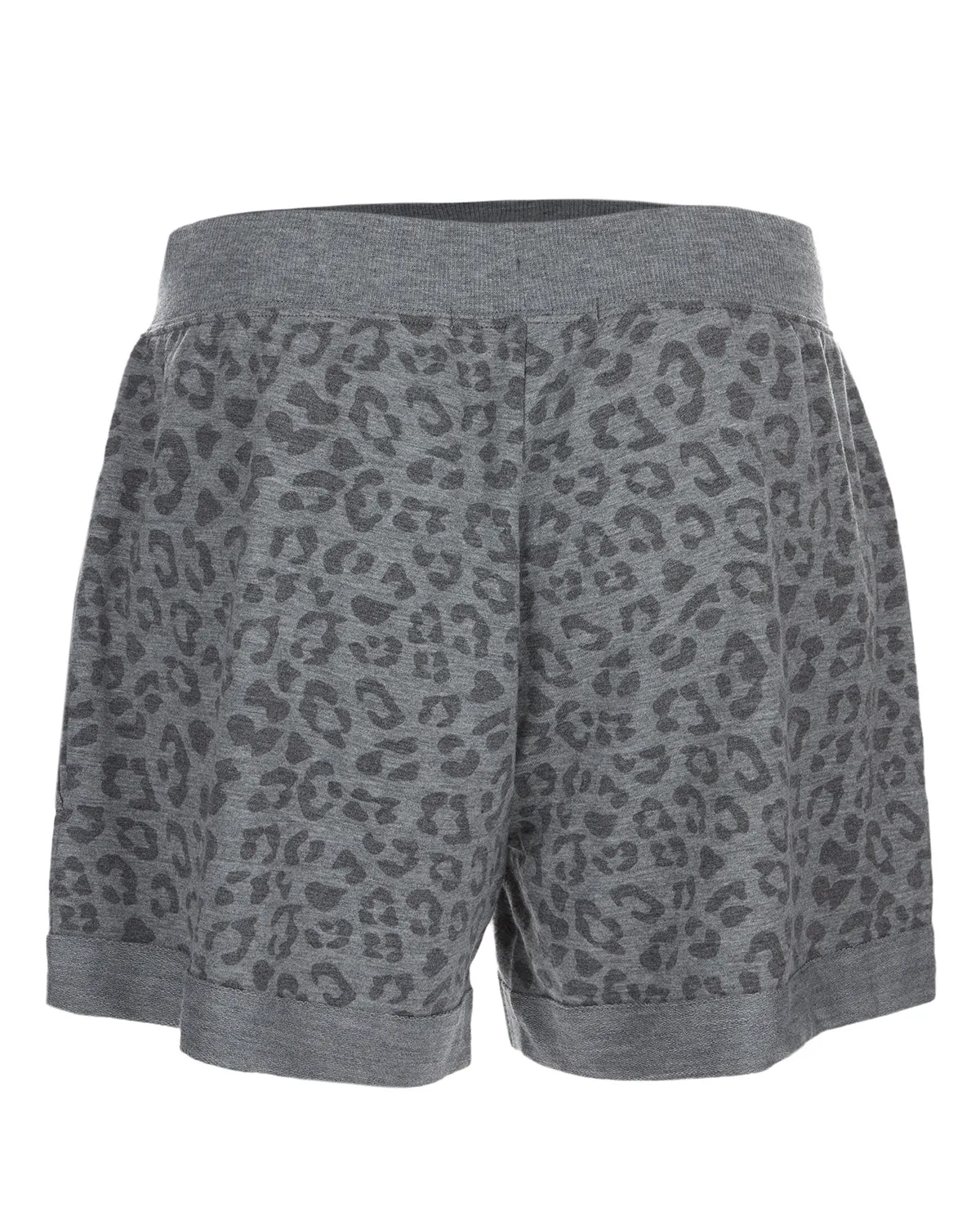 Women's Leopard Print Heathered Terry Lounge Shorts sold by Charming Charlie product image thumbnail 3