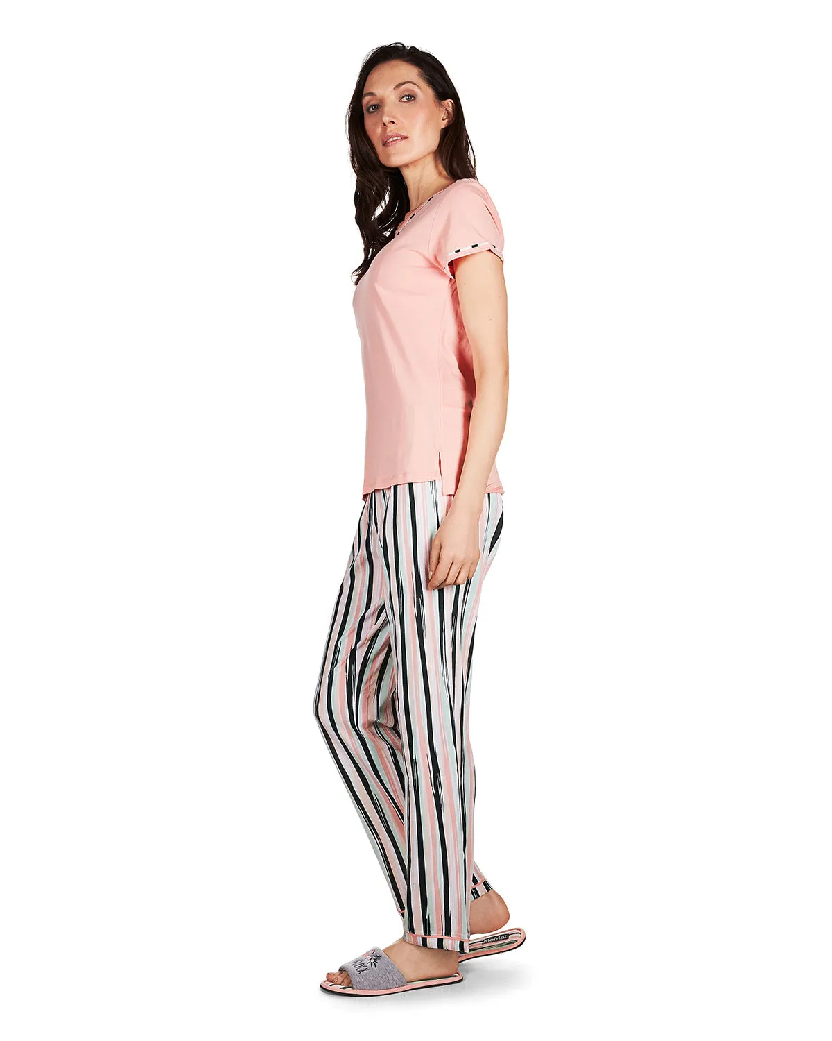 Women's Get Tropical T-Shirt and Striped Pants Pajama Set sold by Charming Charlie product image thumbnail 4