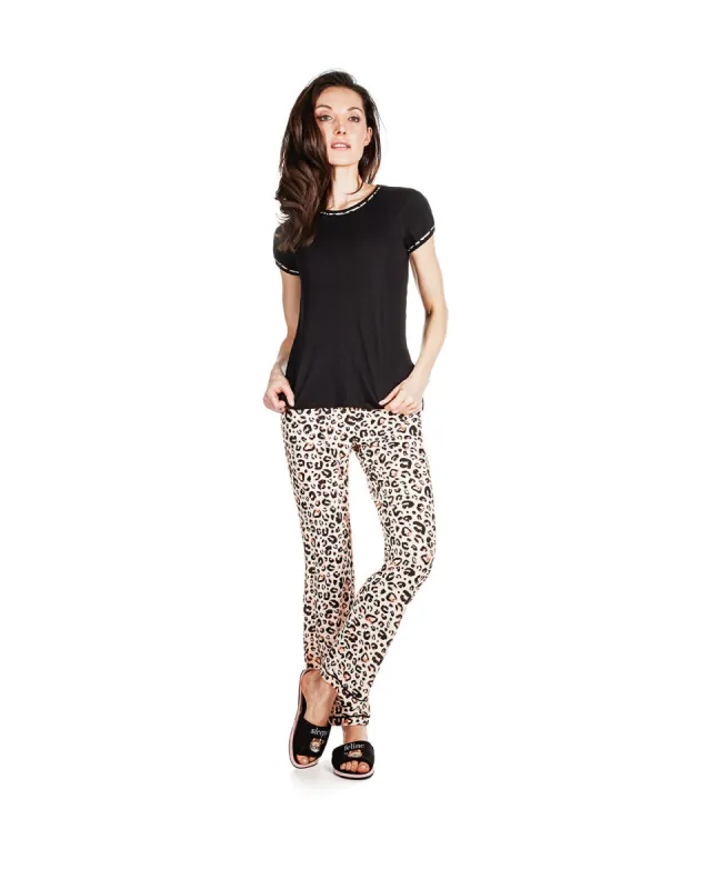 Women's Jungle Cat T-Shirt Cotton Blend Pajama Set sold by Charming Charlie