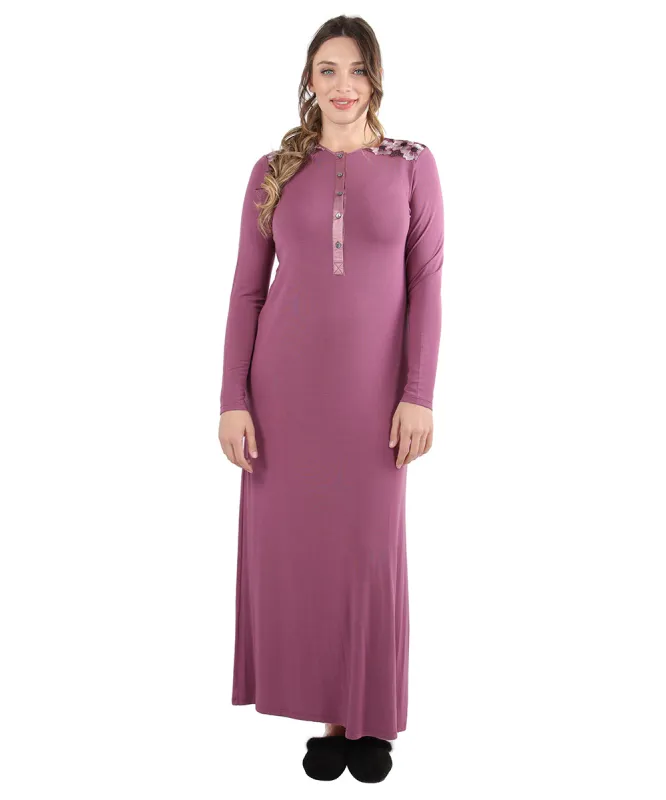 Women's Floral Embroidered Full-Length Shoulder Gown sold by Charming Charlie