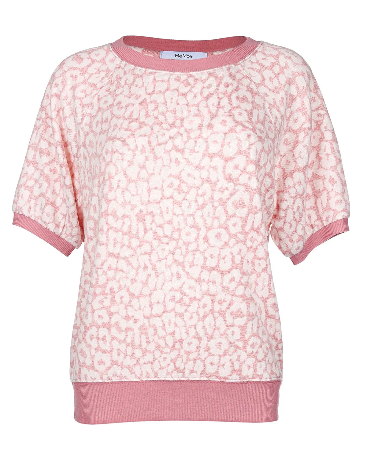 Women's Pink Leopard Print Short Sleeve Sweatshirt sold by Charming Charlie product image thumbnail 2