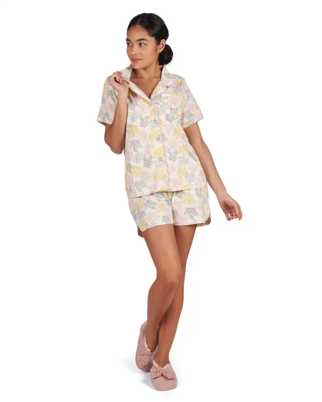 Women's Coral Reef Notch Collar Cotton Blend Pajama Set sold by Charming Charlie