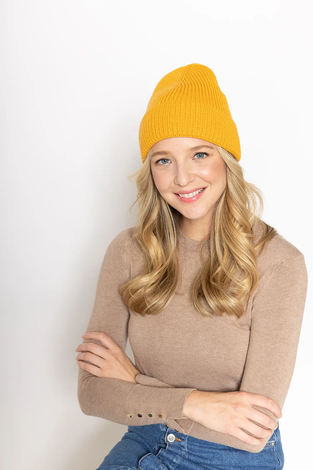 Solid Ribbed Cuff Beanie sold by Charming Charlie