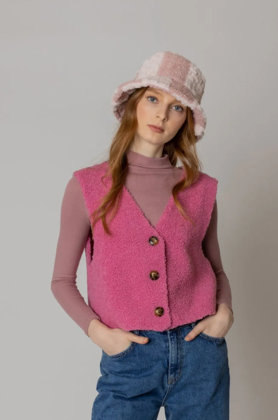 Two Tone Sherpa Bucket Hat sold by Charming Charlie product image thumbnail 4