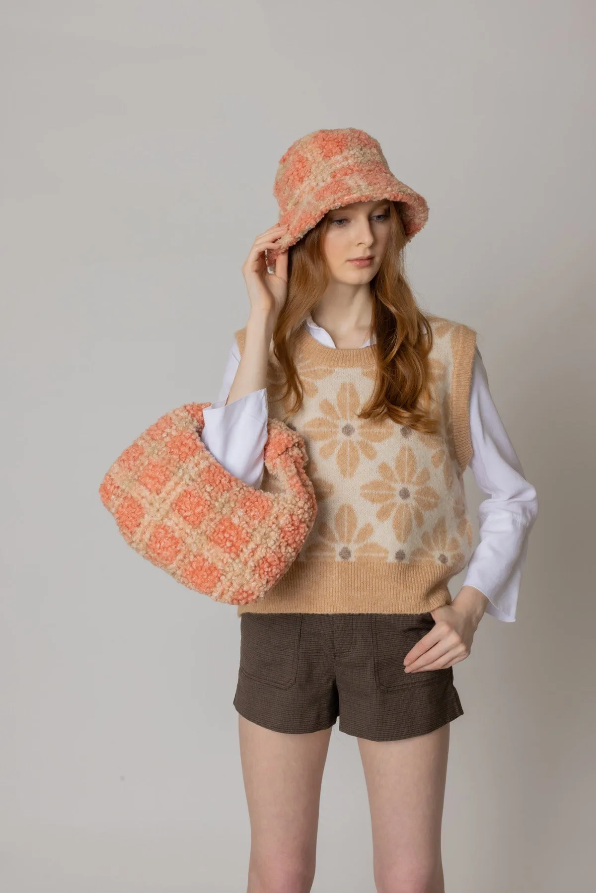 Plaid Sherpa Bucket Hat sold by Charming Charlie product image thumbnail 2