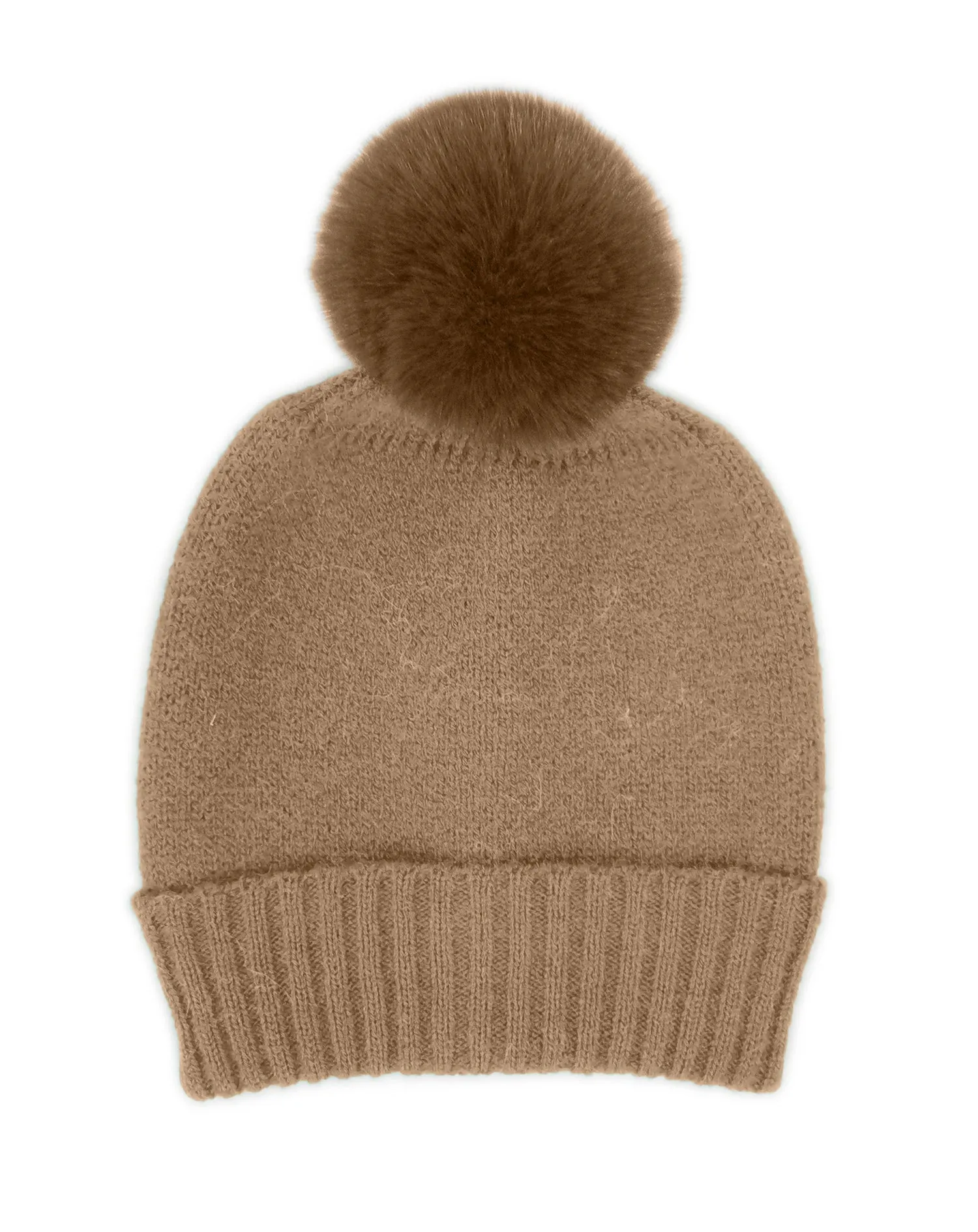 Solid Knit Beanie With Faux Fur Pom sold by Charming Charlie product image thumbnail 3