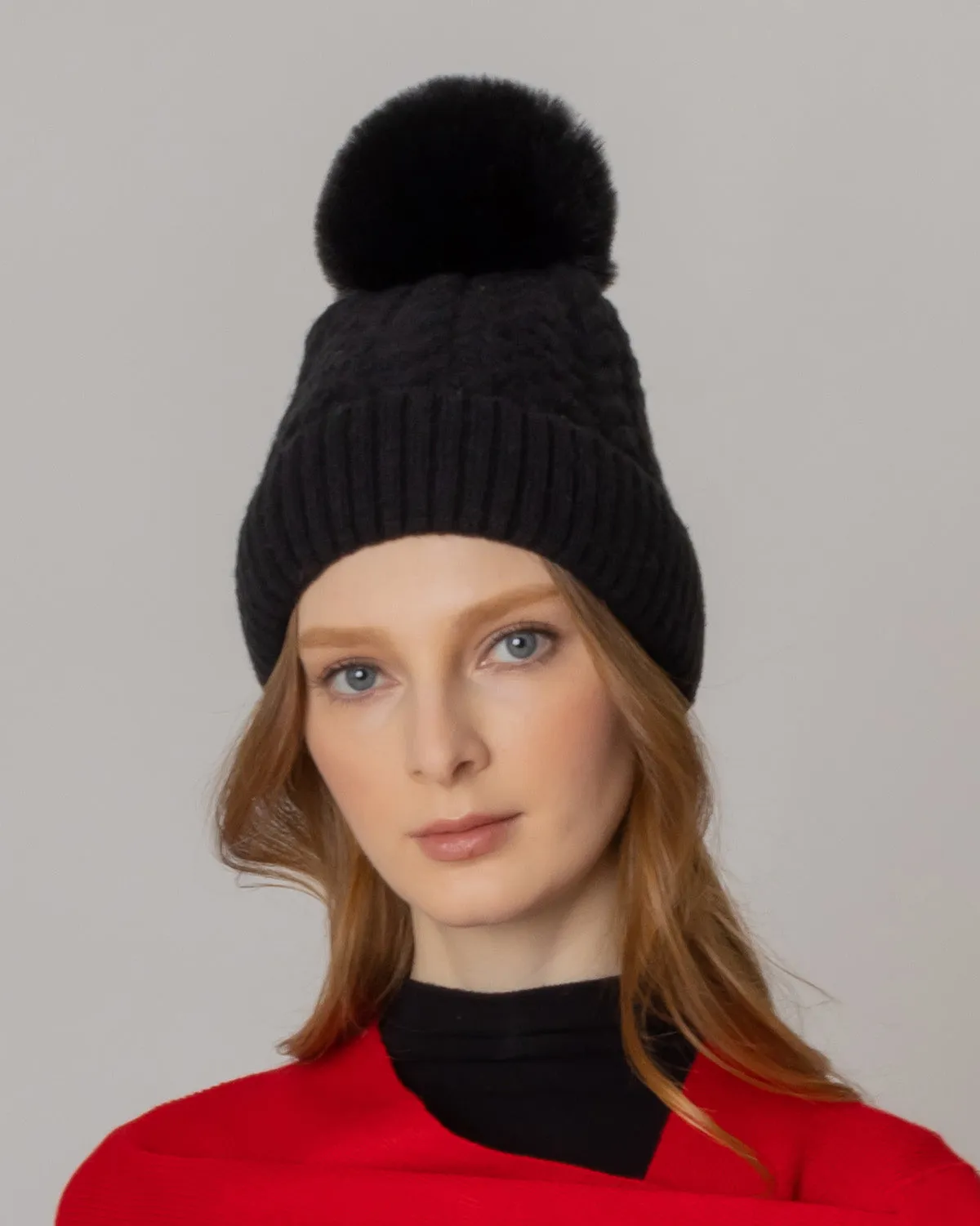 Knitted Pom Beanie with Fleece Lining sold by Charming Charlie product image thumbnail 5