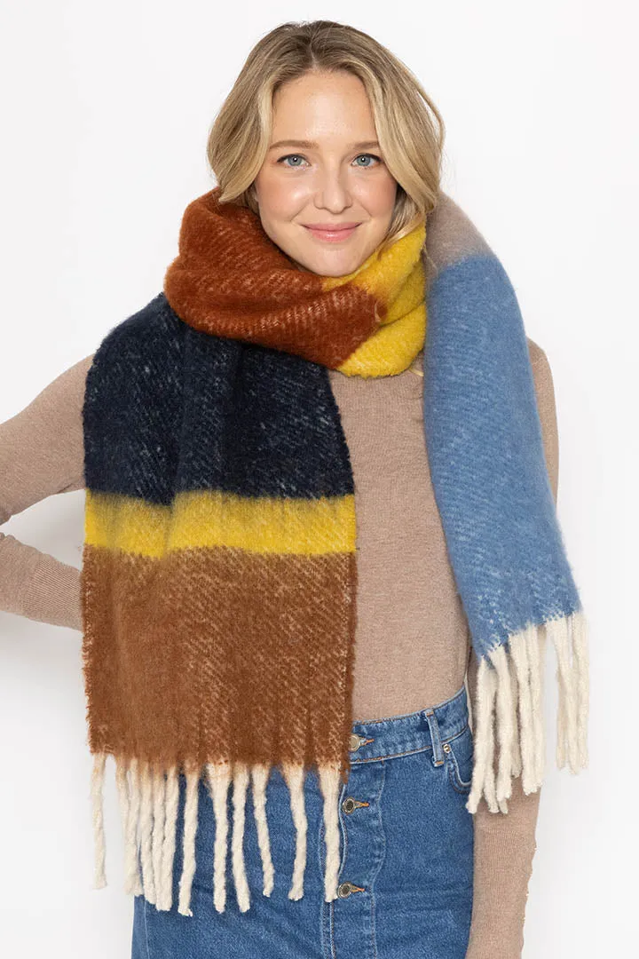 Multi Stripe Cozy Scarf With Fringe sold by Charming Charlie product image thumbnail 2
