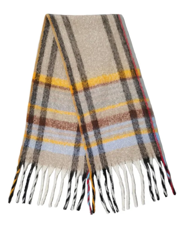 Multi Stripe Cozy Scarf With Fringe sold by Charming Charlie