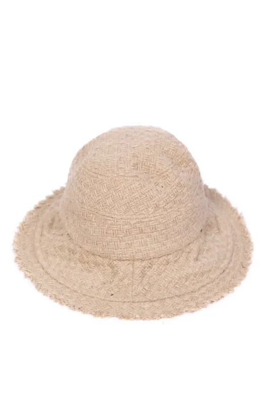 Frayed Edge Woven Bucket Hat sold by Charming Charlie