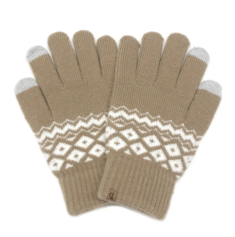 Geometric Patterned Touch Gloves sold by Charming Charlie