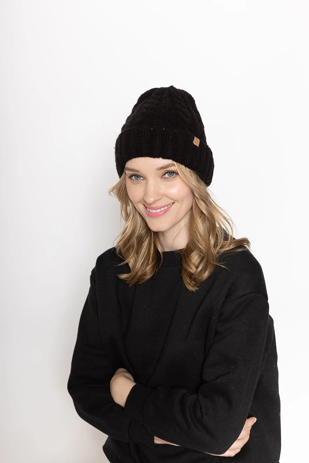 Cable Knit Cuff Beanie sold by Charming Charlie