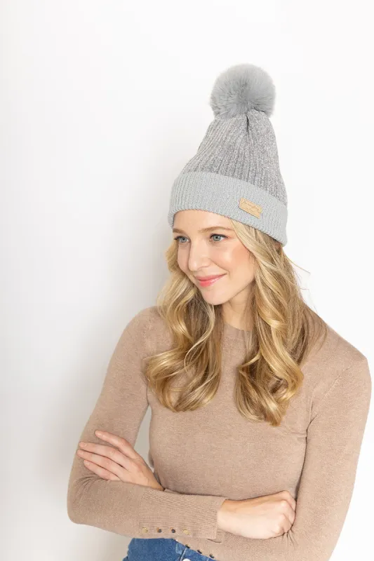 Chenille Beanie With Faux Fur Pom sold by Charming Charlie