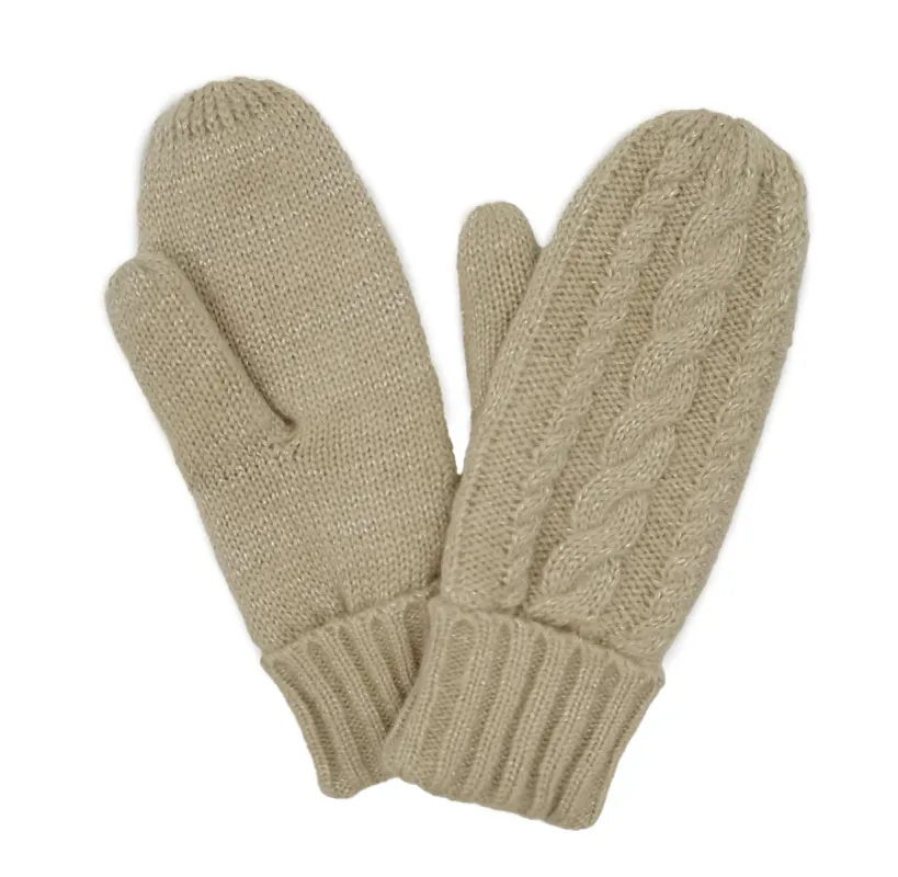 Cable Knit Mittens With Sherpa Lining sold by Charming Charlie