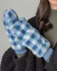 Checkered Faux Fur Mittens sold by Charming Charlie