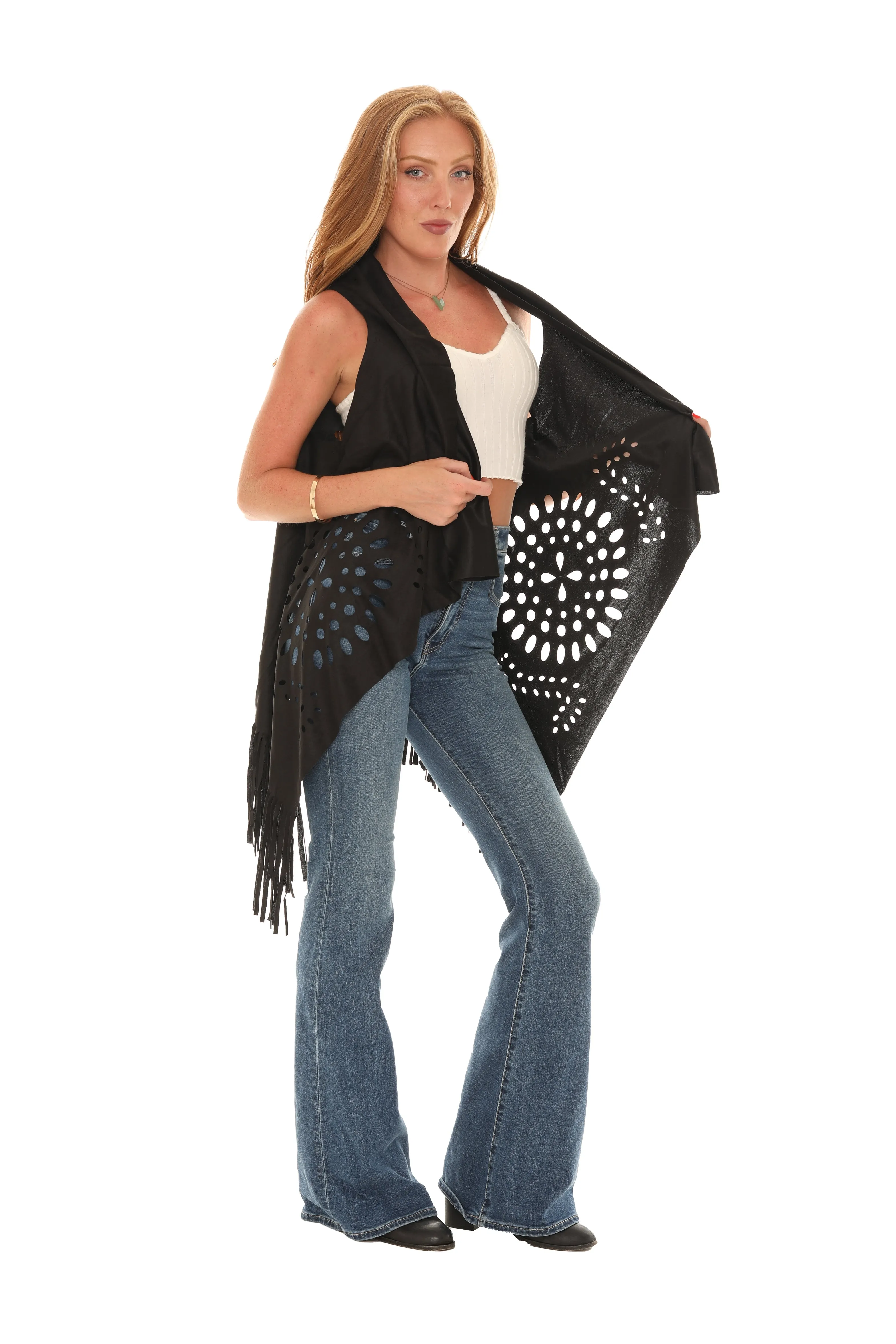 Sleevless Fringe Cardigan Pullover sold by Charming Charlie product image thumbnail 4