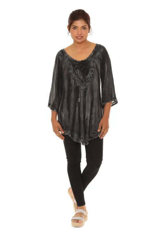 Tie-Dye Tiger Print Rayon Tunic sold by Charming Charlie