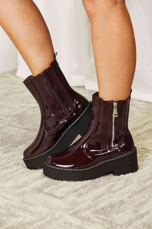 Forever Link Side Zip Platform Boots sold by Charming Charlie