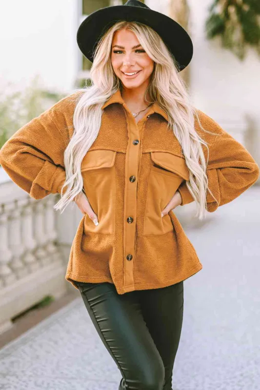 Collared Neck Button Down Jacket sold by Charming Charlie